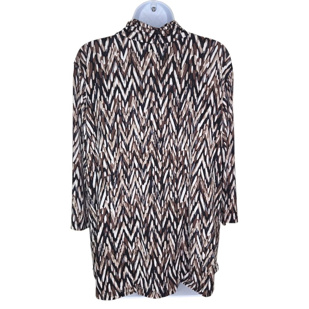 Susan Graver Printed Textured Liquid Knit Turtleneck Top Size 1x — image 2 of 7